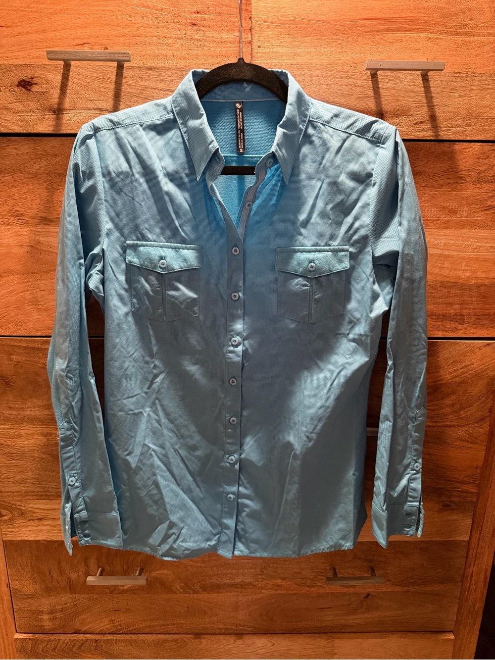 Kuhl Light Blue Button-Up Hiking Shirt
